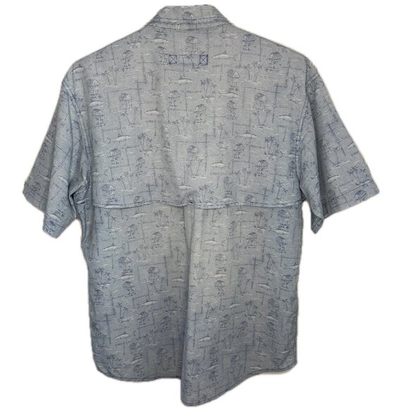 L.L. Bean Vented Fishing Shirt Light Blue Short Sleeve Button Down - Large Reg - Picture 4 of 6